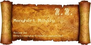 Menyhért Mihály névjegykártya